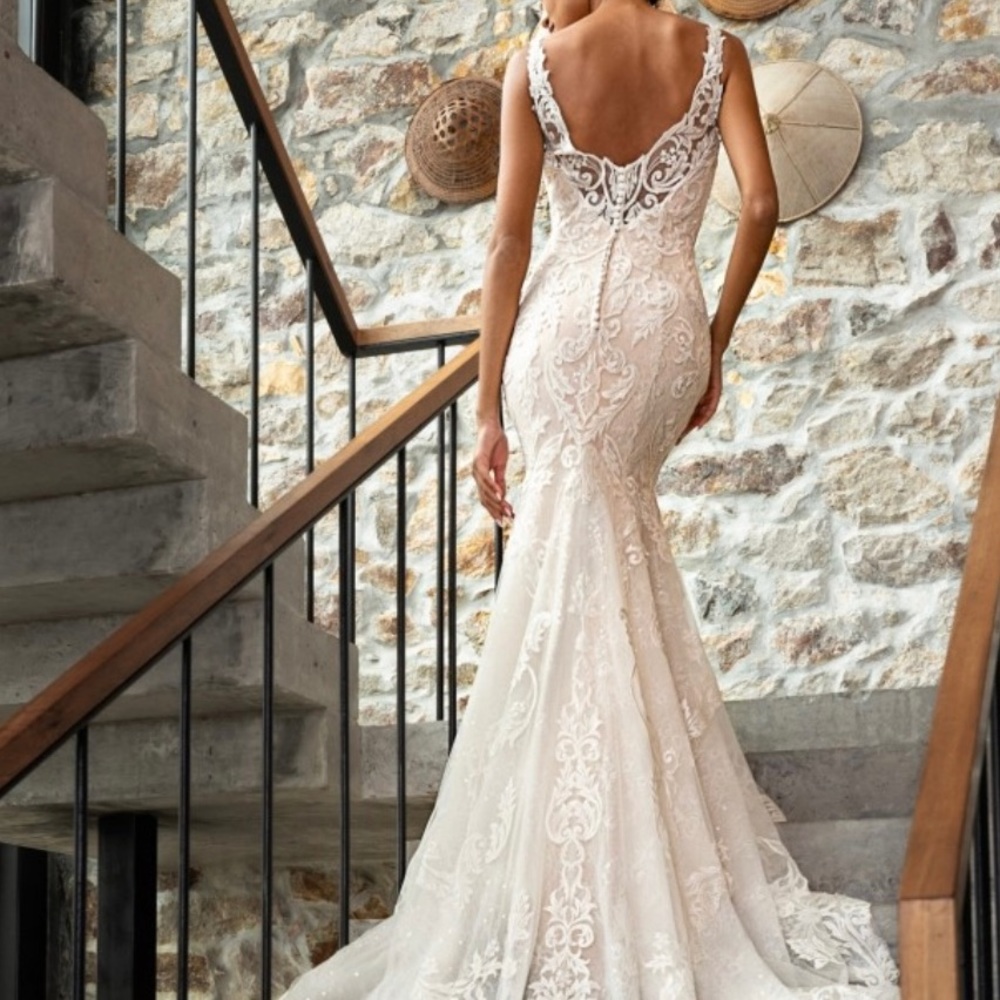 Unaltered Cocomelody Trumpet Mermaid Cathedral Train Tulle Wedding Dress